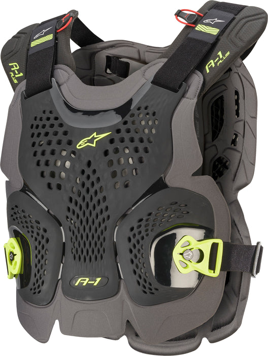 Alpinestars 6700120-1155-XXL A-1 Plus Chest Protector Blk/Anth/Fluo Ylw Xl/2X