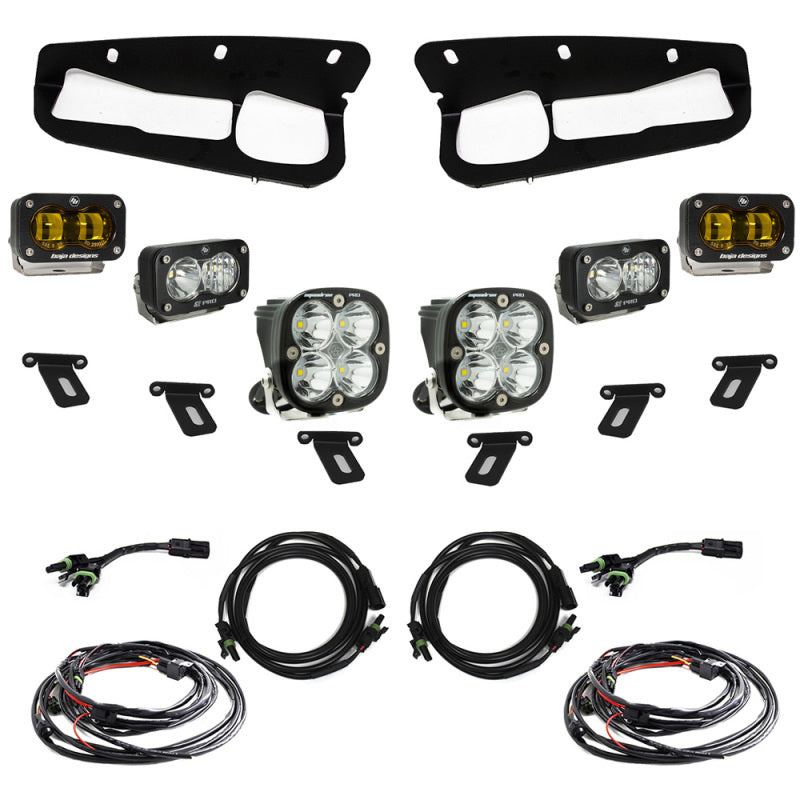 Baja Designs 21-22 Fits Ford Bronco W/Steel Bumper S2 SAE Pro Fog Pocket Light Kit W/Upfitter Amber 448179UP