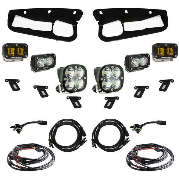 Baja Designs 21-22 Fits Ford Bronco W/Steel Bumper S2 SAE Pro Fog Pocket Light Kit W/Upfitter Amber 448179UP
