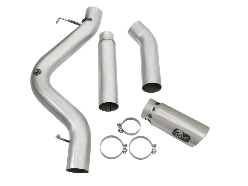 aFe Atlas Exhaust 5in DPF-Back Aluminized Steel w/ Polished Tips 16-17 GM Diesel Truck V8-6.6L (td) 49-04081-P