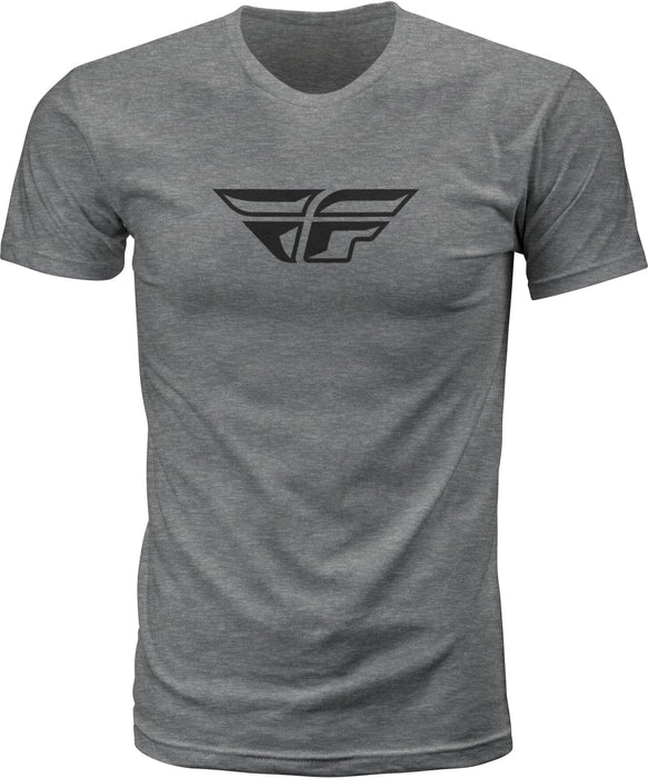 FLY Racing Adult F-Wing Tee (Dark Grey Heather, Small)