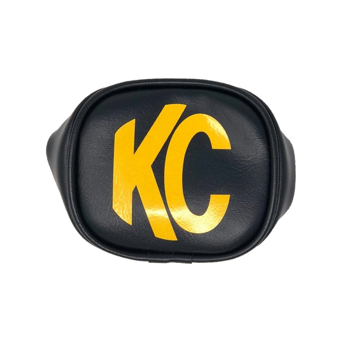 Kc Hilites 3" Soft Vinyl Cover Round Pair Black Yellow Kc Logo 5303