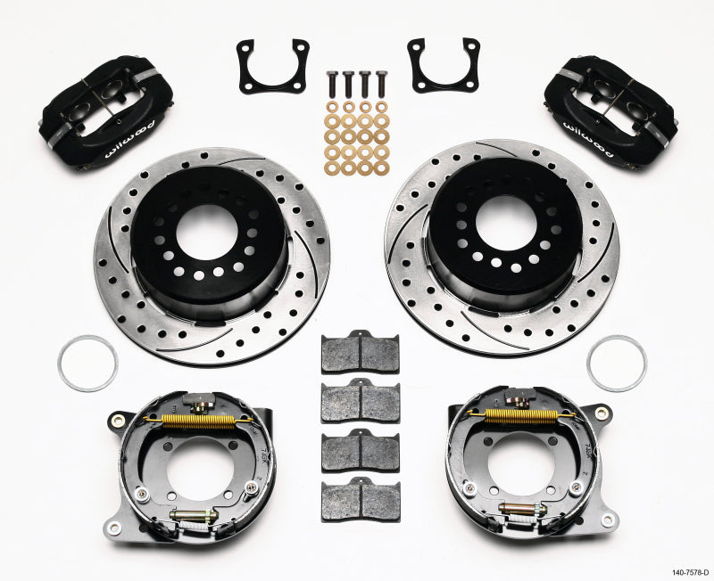 Wilwood Forged Dynalite P/S Park Brake Kit Drilled Chevy 12 Bolt-Spec 3.15in Brng 140-7578-D