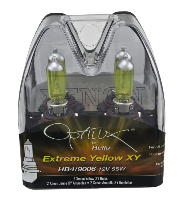 Hella Optilux Xy Series Hb4 9006 Xenon Yellow Halogen Bulbs, 12V, 55W, 2 Pack H71070602