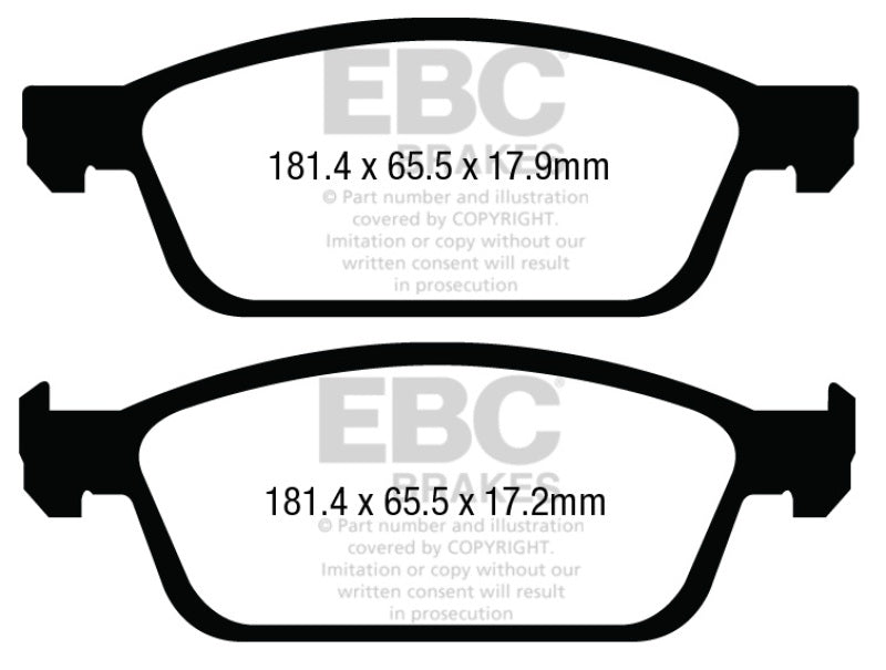 EBC 13+ Ford Escape 1.6 Turbo 4WD Ultimax2 Front Brake Pads UD1645