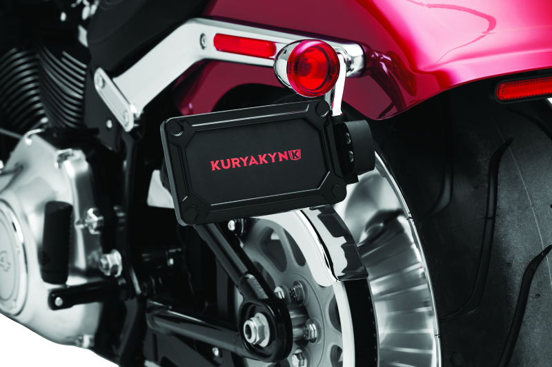 Kuryakyn Black Nova Side Mount License Plate Frame Holder Harley 2018+ Softails