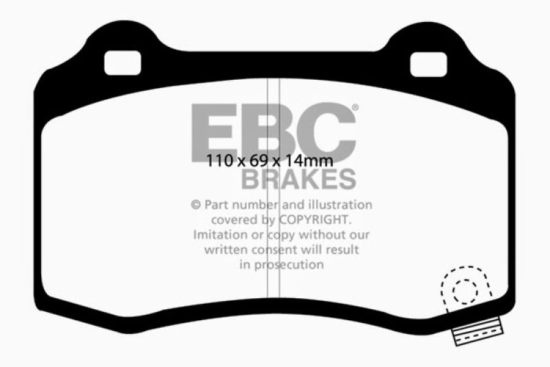 EBC 2018+ Compatible with Dodge Durango 6.4L SRT Extra Duty Rear Brake Pads ED91788