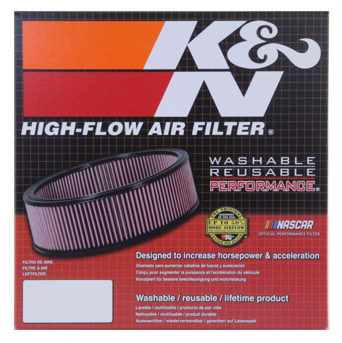 K&N E-3671 Round Air Filter for 12" X 5-1/4",3-1/4"H,OVAL