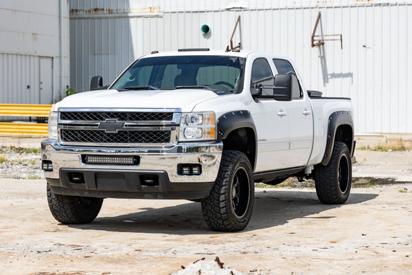 Rough Country Pocket Fender Flares Gaz Summit White Fits Chevy Silverado 1500/2500HD/3500HD (07-14) F-C10714B-GAZ