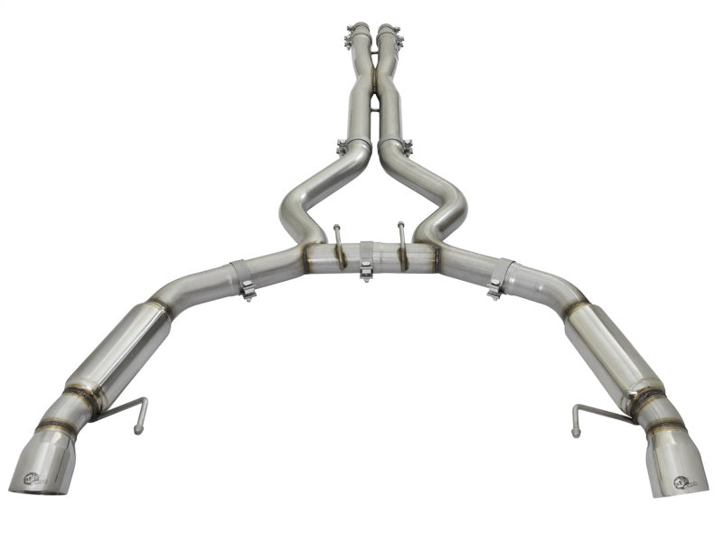 aFe MACHForce XP 3in Aggressive Toned Cat-Back Exhausts w/ Polished Tips 15-17 Ford Mustang V6/V8 49-33088-P