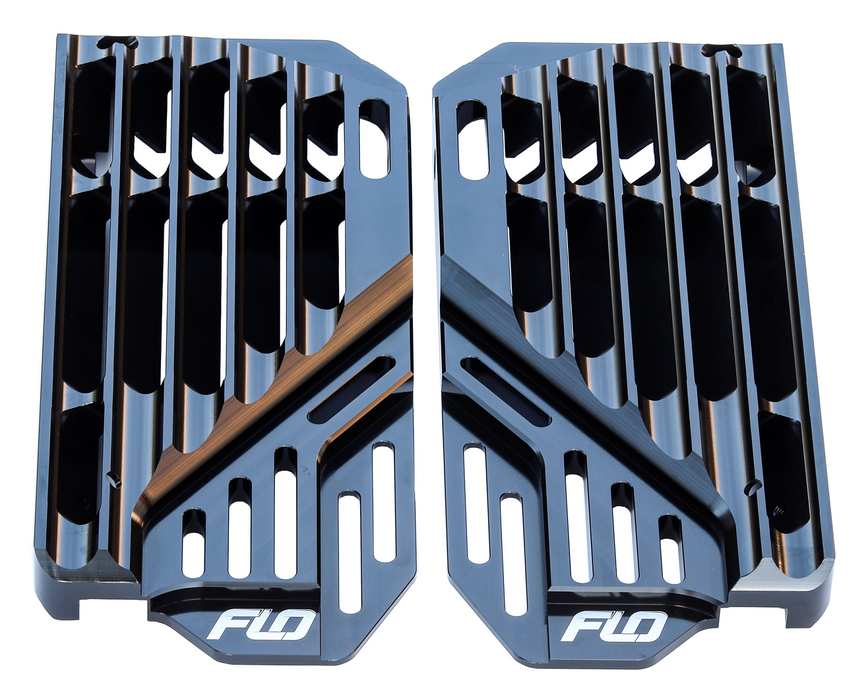 FLO Motorsports High Flow Radiator Braces (Black) for 19-22 Yamaha YZ250F