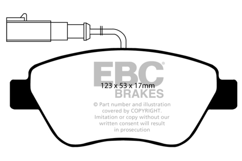 EBC 10-11 Fiat 500 1.4 (Bosch Calipers) Yellowstuff Front Brake Pads DP41384R