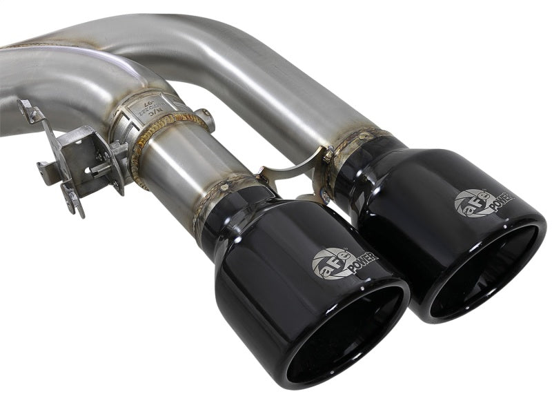 aFe MACH Force-Xp 3.5in. 304 SS C/B Exhaust w/o Muffler 15-18 BMW X5 M V8-4.4L (tt) Black Tip 49-36342-B