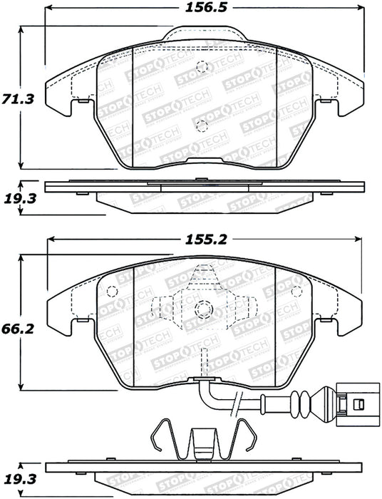 StopTech Sport Performance 11-17 Volkswagen Jetta Front Brake Pads 309.11072