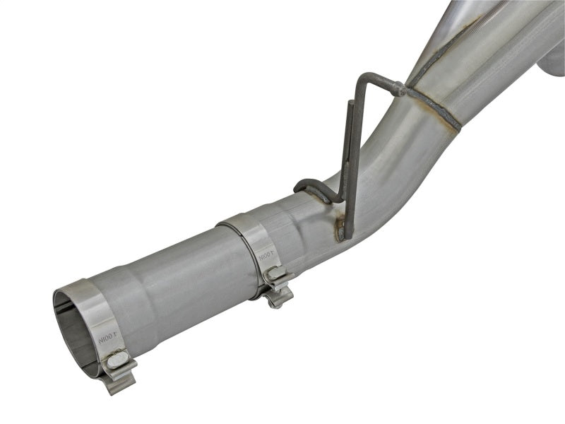 aFe LARGE Bore HD 4in Dual DPF-Back SS Exhaust w/Polished Tip 16-17 GM Diesel Truck V8-6.6L (td) LML 49-44080-P