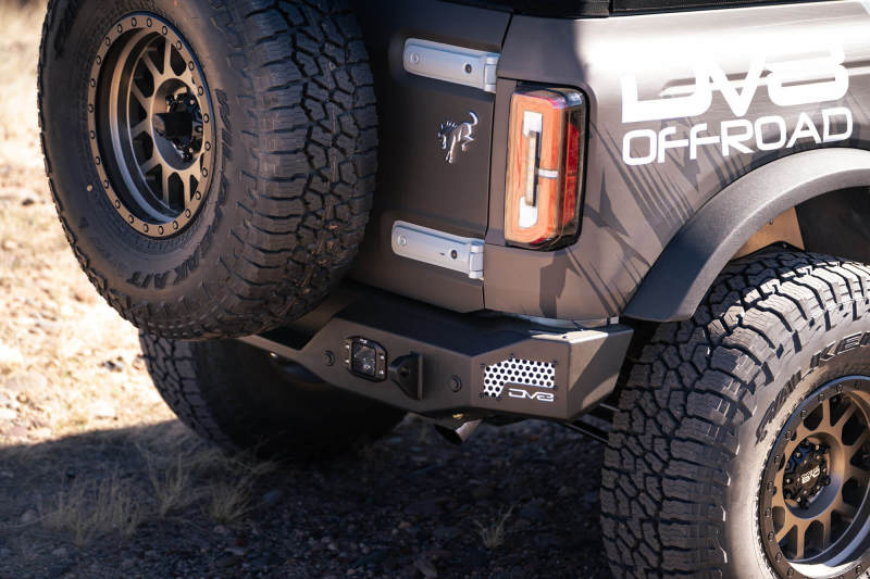 Dv8 Offroad Rbbr-01 Mto Series Rear Bumper For 2021-Current Bronco Sensor Ready Strategic Cutouts Welded Clevis Mounts Auxiliary Light Openings RBBR-01
