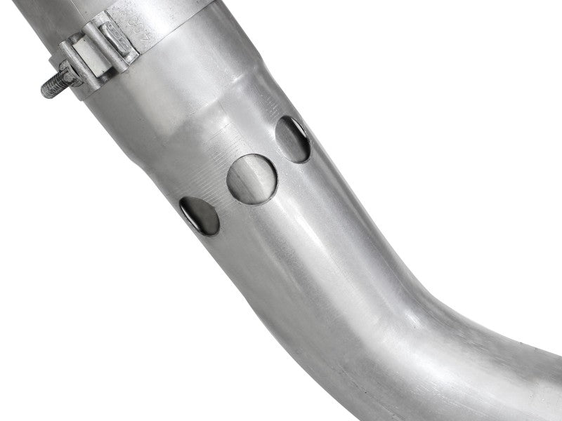 aFe Large Bore-HD 4in 409 Stainless Steel DPF-Back Exhaust w/Polished Tips 15-16 Ford Diesel Truck 49-43122-P