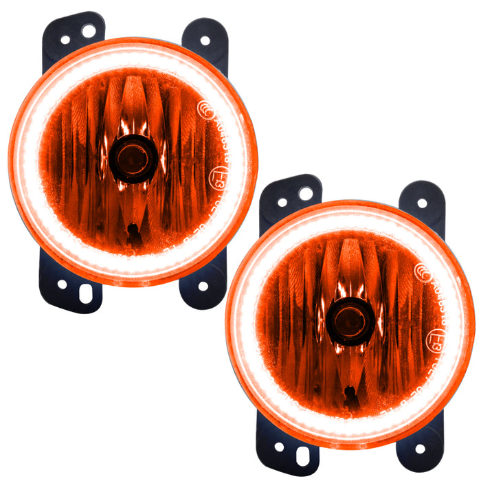 Oracle Lighting 07-09 compatible with Jeep Wrangler JK Pre-Assembled LED Halo Fog Lights -Amber SEE WARRANTY 7080-005