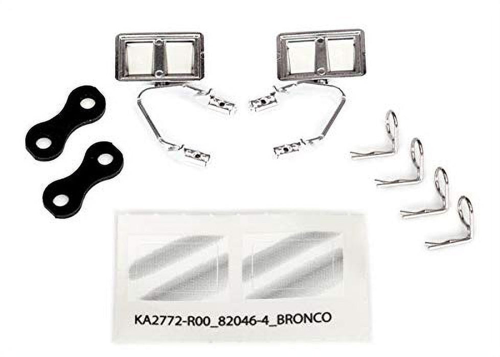 Traxxas 8073X TRX-4 Mirrors - Side - Chrome (Left and Right)/ Retainers (2)/ B