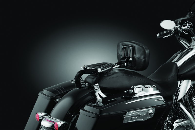 Kuryakyn Chrome & Black Multi-Purpose Driver & Passenger Backrest Harley & Victo