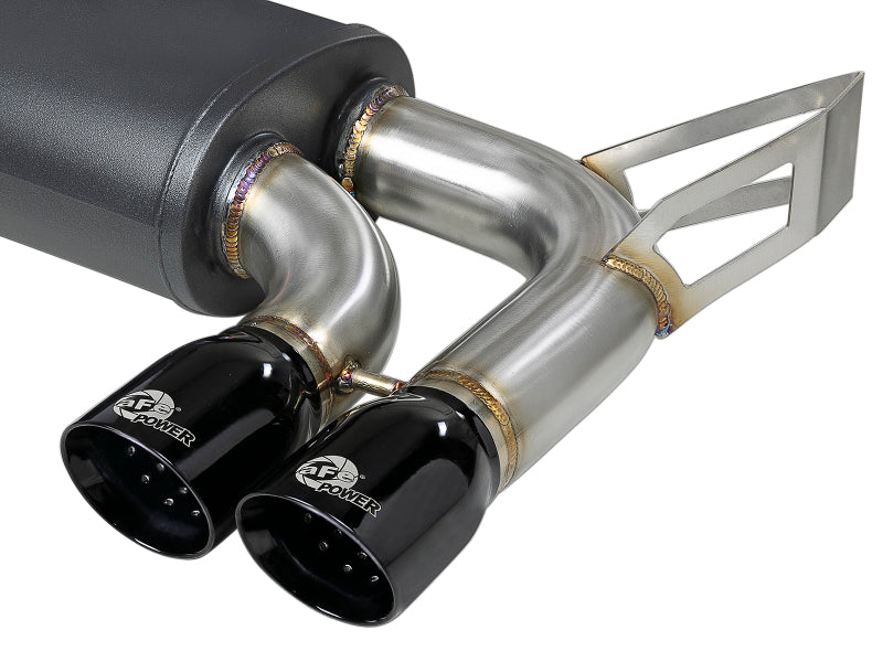 aFe MACH ForceXP 2.5 IN 304 Stainless Steel Cat-Back Exhaust System w/ Black Tips 01-06 BMW M3 (E46) 49-36344-B