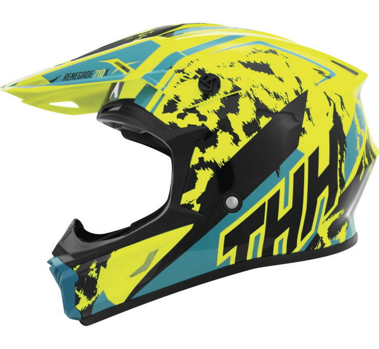 THH T-710X Renegade MX Offroad Helmet Yellow/Green LG