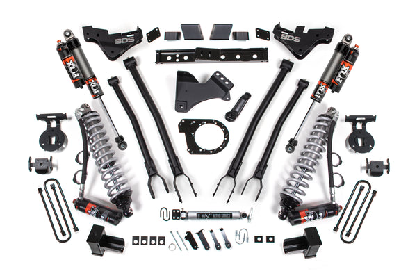 BDS 2023-2025 Fits Ford F350 Super Duty 4WD 7" 4-Link Suspension Lift Kit, 4" Rear, Block, Diesel, DRW - FOX 2.5 Pes C/o Front, FOX 2.5 Pes Rear 2254PES
