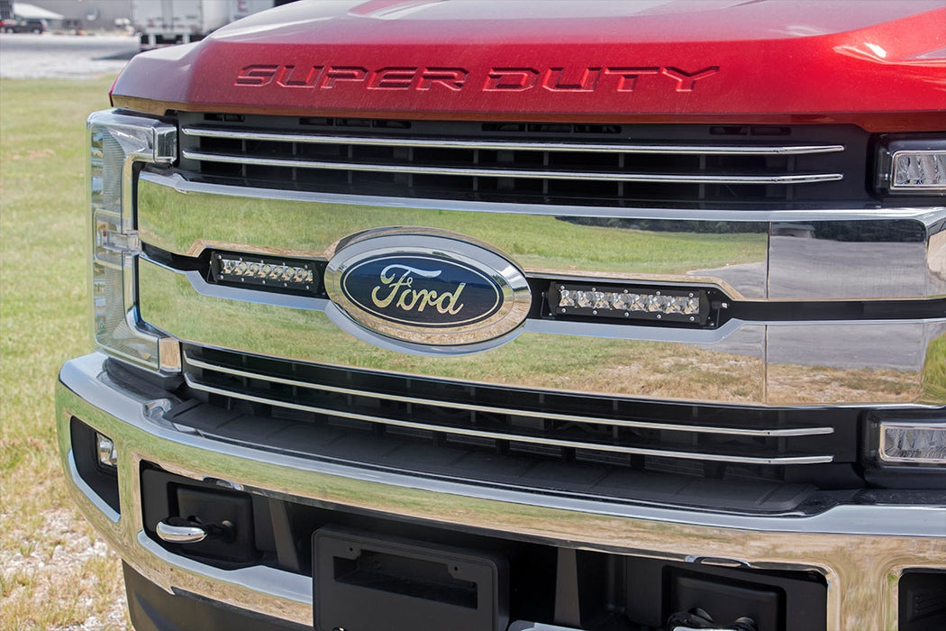 Rough Country Led Light Kit Grille Mount 8" Chrome Pair Ford F-250 Super Duty (17-19) 70696