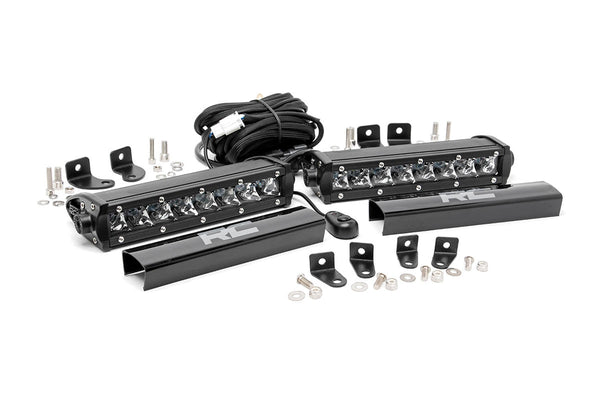 Rough Country Led Light Kit Grille Mount 8" Chrome Pair Fits Ford F-250 Super Duty (17-19) 70696