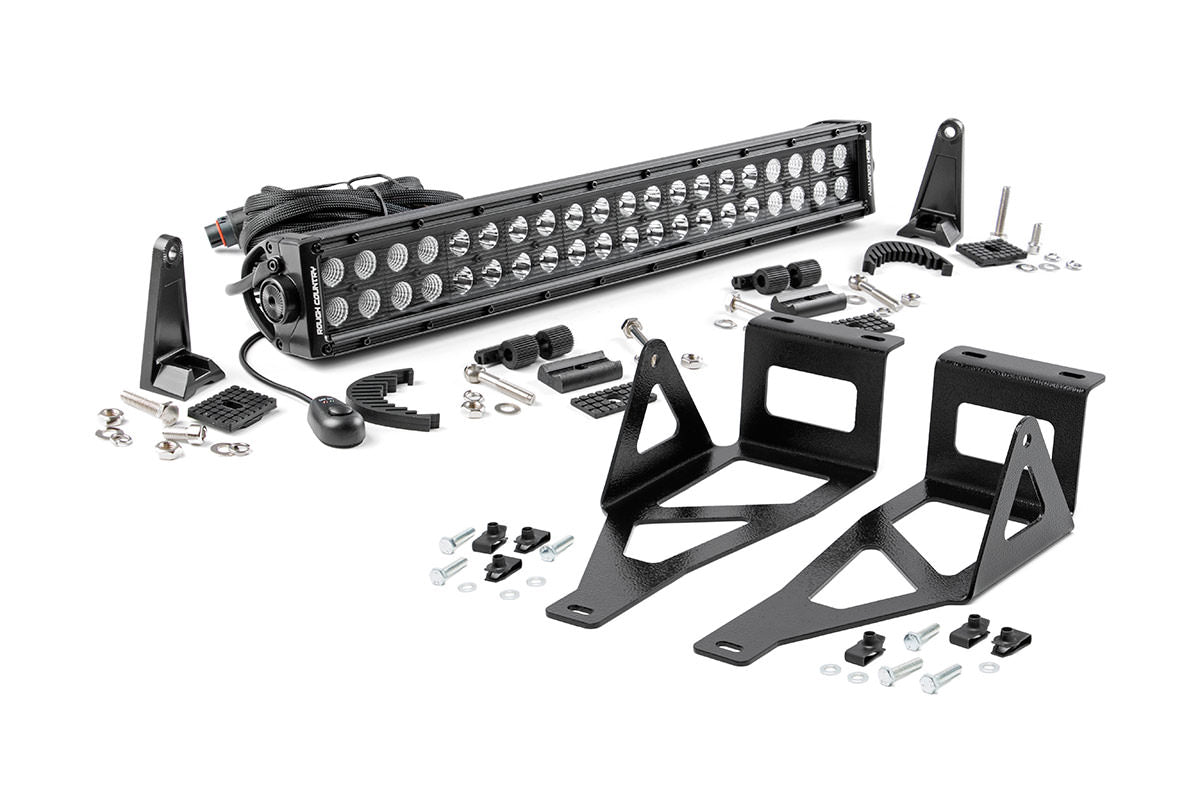 Rough Country Led Light Kit Bumper Mount 20" Black Dual Row Fits Ford F-250/F-350 Super Duty (05-07) 70665
