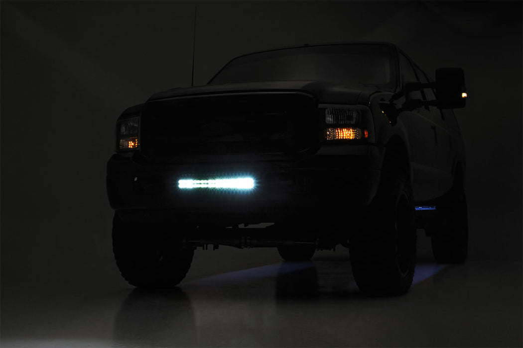 Rough Country Led Light Kit Bumper Mount 2" Black Dual Row White Drl Ford Super Duty (05-07) 70665DRL