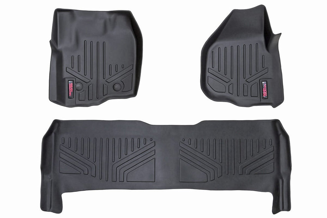 Rough Country Floor Mats Fr & Rr Raised Fr Pedal Ford F-250/F-350 Super Duty (12-16) M-51213