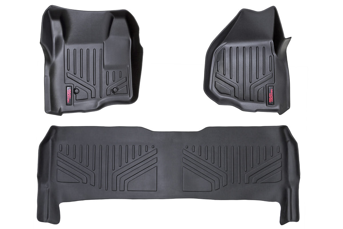 Rough Country Floor Mats Fr & Rr Depressed Pedal Fits Ford F-250/F-350 Super Duty (11-16) M-51223