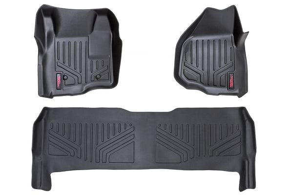 Rough Country Floor Mats Fr & Rr Depressed Pedal Fits Ford F-250/F-350 Super Duty (11-16) M-51223