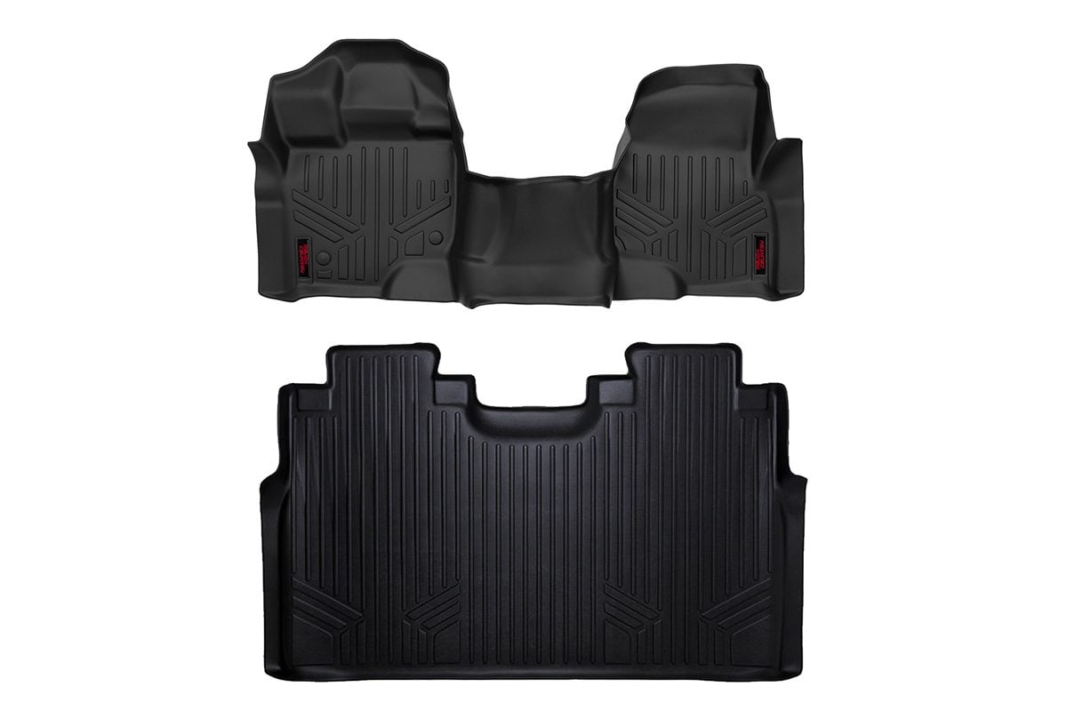 Rough Country Floor Mats Fr & Rr Over Hump Fits Ford F-150 (15-23)/F-150 Lightning (2022) M-51153