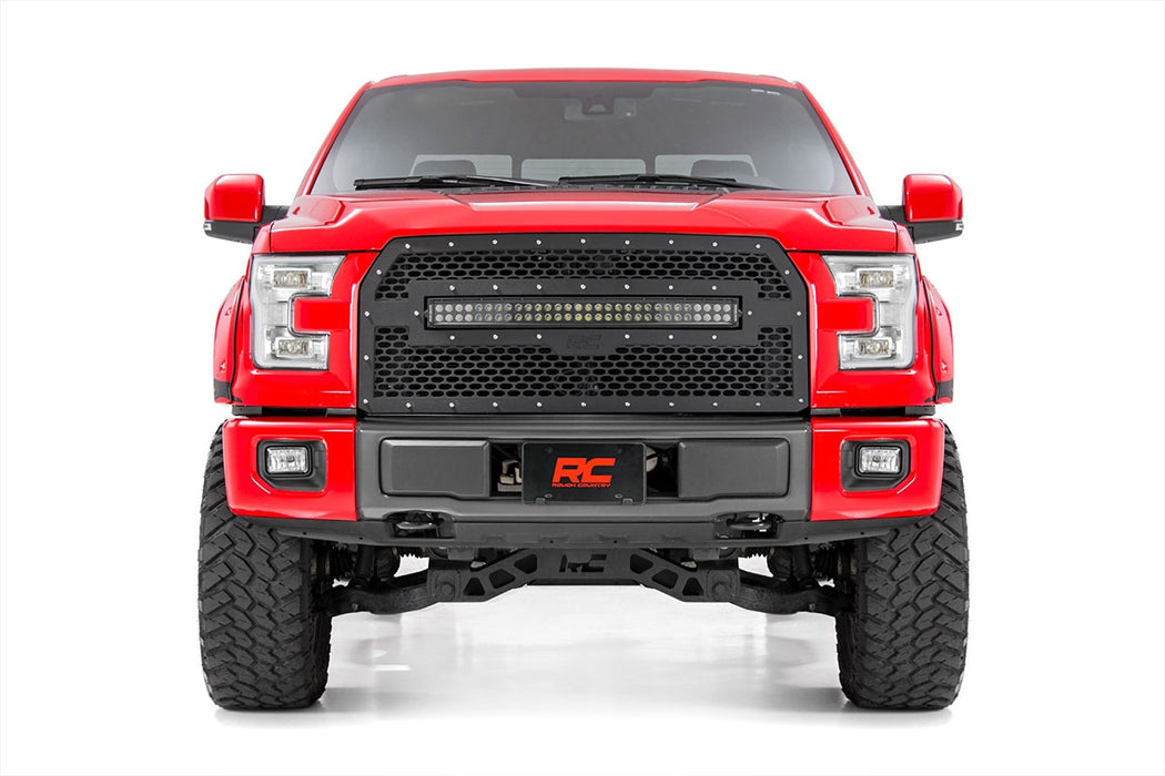 Rough Country Mesh Grille 30" Dual Row Led Black Ford F-150 2Wd/4Wd (15-17) 70193