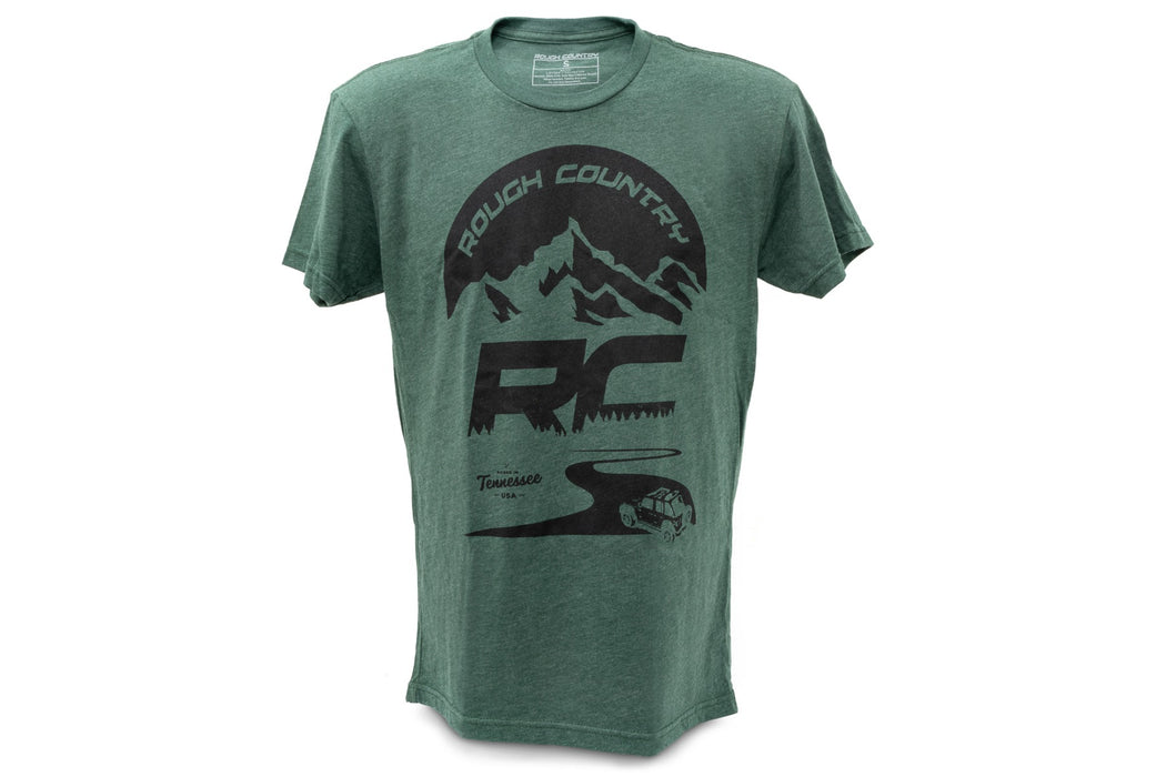 Rough Country T-Shirt Rc Mountains Forest Green Sm 84094SM