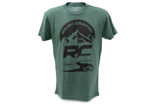 Rough Country T-Shirt Rc Mountains Forest Green Lg 84094LG
