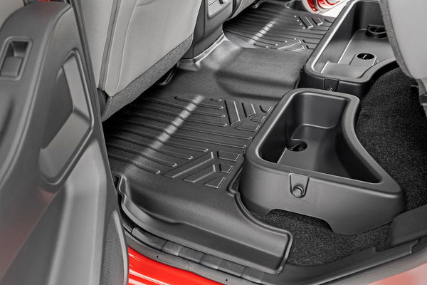 Rough Country Floor Mats Fr & Rr Crew Cab Fits Nissan Frontier 2WD/4WD (08-21) M-80513