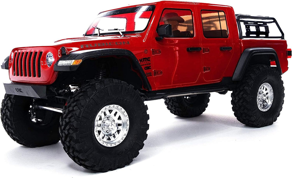 Axial Rc Truck 1/10 Scx10 Iii compatible with Jeep Jt Gladiator Rock Crawler With Portals Rtr (Batteries And Charger Not Included), Red, Axi03006T2 AXI03006T2