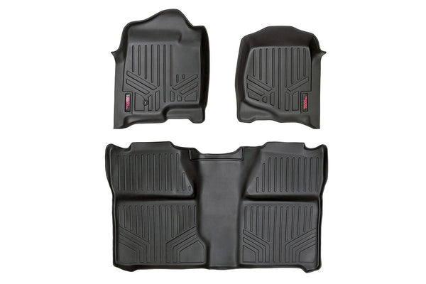 Rough Country Floor Mats Fr & Rr Crew Cab Fits Chevy/GMC 1500/2500HD (07-14) M-20713