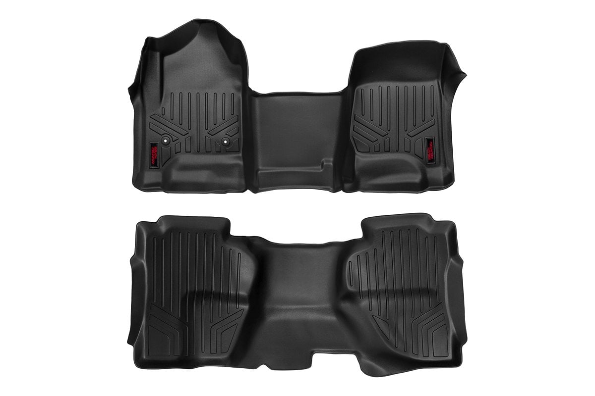 Rough Country Floor Mats Fr & Rr Ov Hump Ext Cb Fits Chevy/GMC 1500/2500HD/3500HD 2WD/4WD M-21142