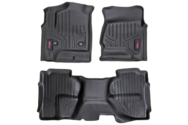 Rough Country Floor Mats Fr & Rr Ext Cab Fits Chevy/GMC 1500/2500HD/3500HD 2WD/4WD M-21412