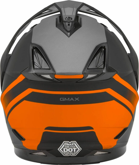 GMAX GM-11 Dual Sport Helmet (Black/Orange/Grey, X-Large)