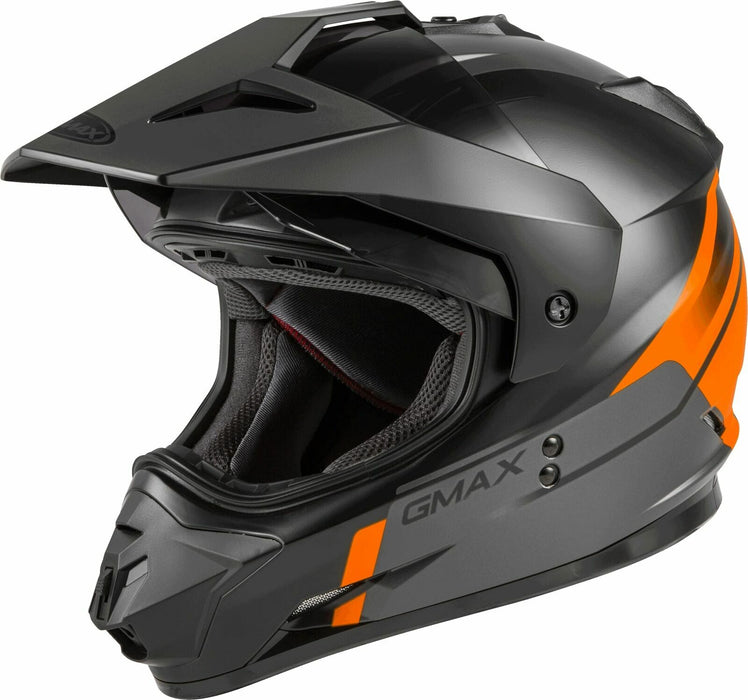 GMAX GM-11 Dual Sport Helmet (Black/Orange/Grey, XX-Large)