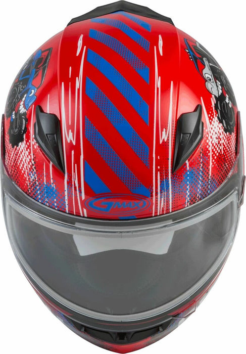 GMAX GM-49Y Beasts Youth Full-Face Cold Weather Helmet (Red/Blue/Grey, Youth