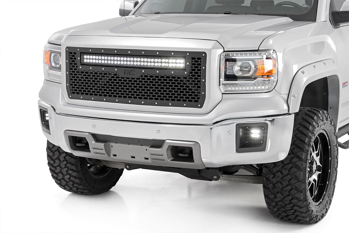 Rough Country Mesh Grille 30" Dual Row Led Black Fits GMC Sierra 1500 (14-15) 70190