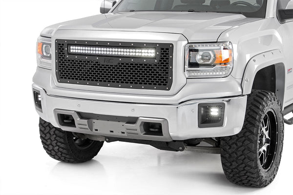 Rough Country Mesh Grille 30" Dual Row Led Black Fits GMC Sierra 1500 (14-15) 70190