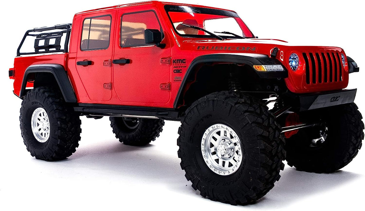 Axial Rc Truck 1/10 Scx10 Iii compatible with Jeep Jt Gladiator Rock Crawler With Portals Rtr (Batteries And Charger Not Included), Red, Axi03006T2 AXI03006T2