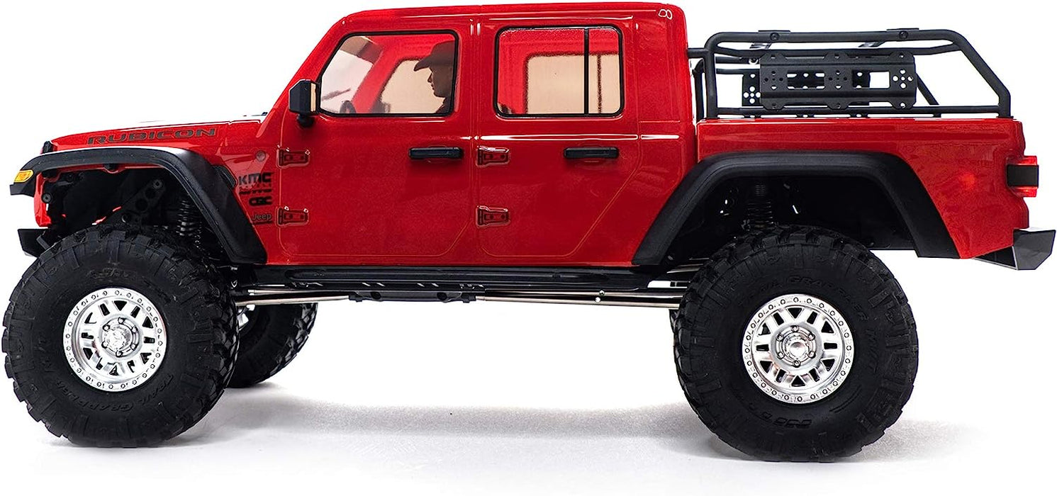 Axial Rc Truck 1/10 Scx10 Iii compatible with Jeep Jt Gladiator Rock Crawler With Portals Rtr (Batteries And Charger Not Included), Red, Axi03006T2 AXI03006T2